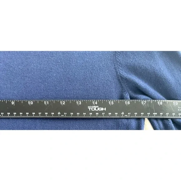 Lily Pulitzer Navy Blue Pullover Sweater 3/4 Bell Sleeve Gold Detail Size Medium - Picture 6 of 10